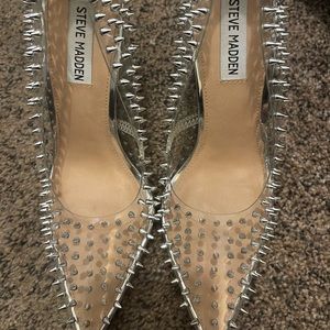 Steve Madden clear spike heels